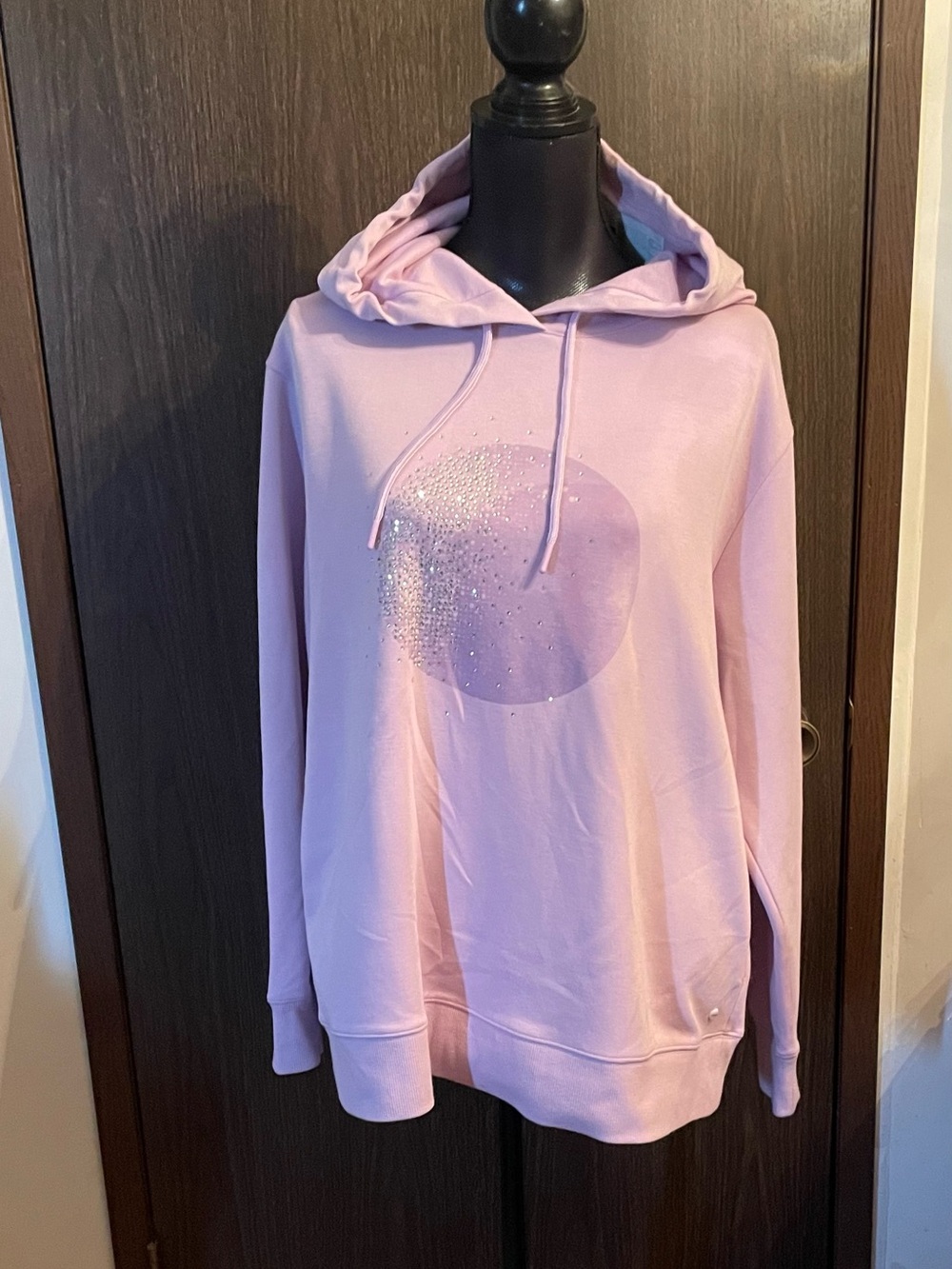 Women's Pale Lilac Hoodie with Sparkle Circle Accent
